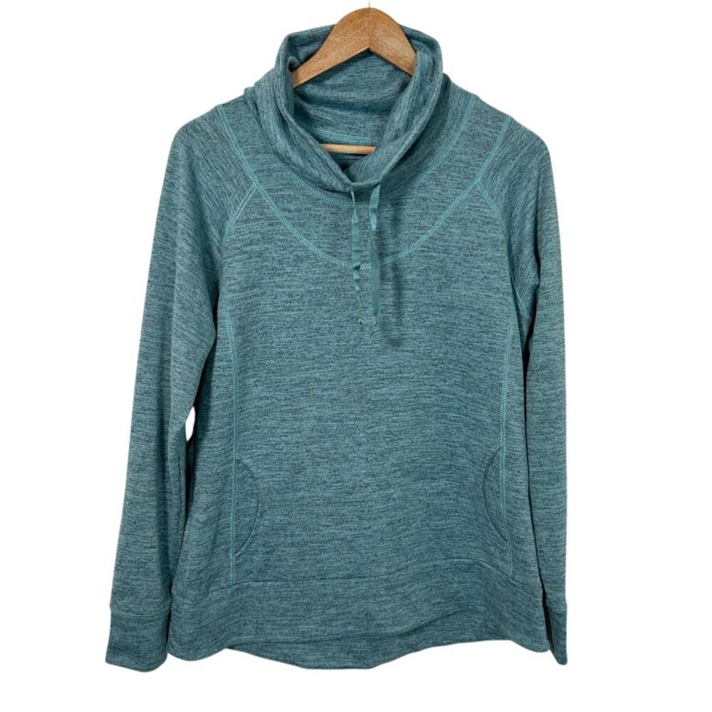 Kuhl Lea Cowl Neck Pullover Sweatshirt Womens L Heather Teal Green